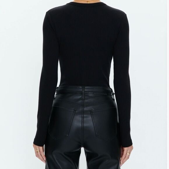 Pistola Bailey Long Sleeve Ribbed Bodysuit XS NWT Navy Blue - Picture 2 of 7